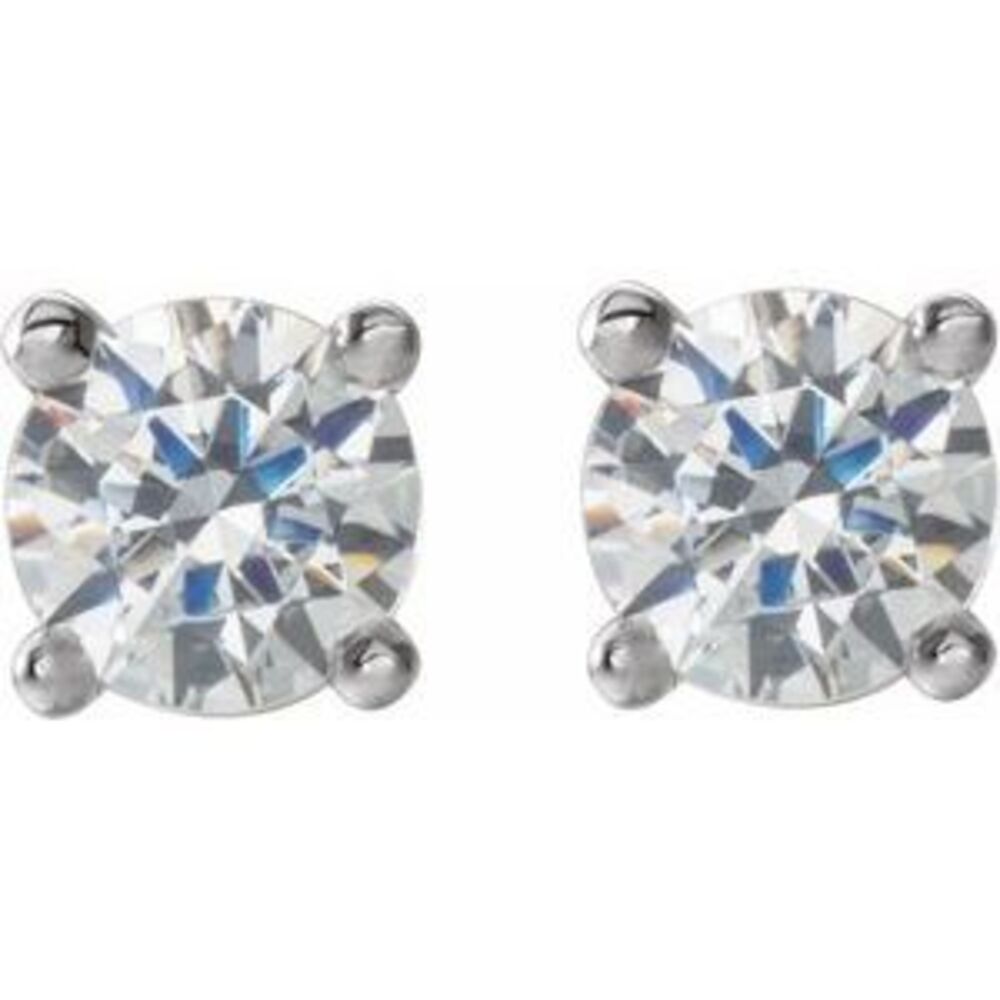 14k White 1/4 Ctw Lab-Grown Diamond 4-Prong Stud … - image 2
